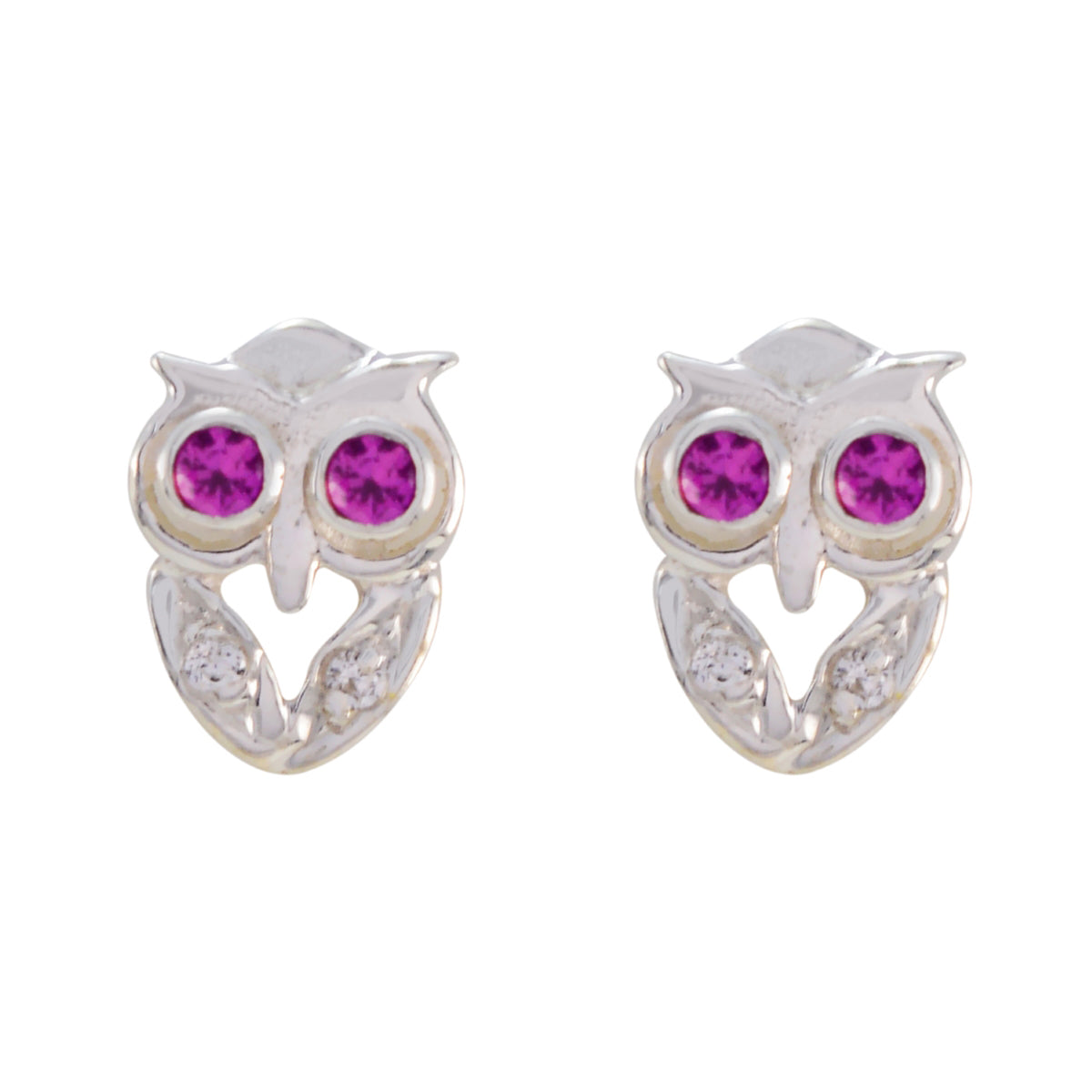 Ruby-CZ-Australian-Harper-multiple-Stud-Pink-925-Sterling-Silver-Earring