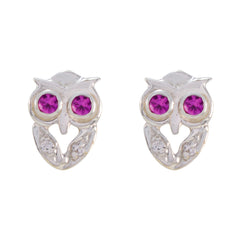 Ruby-CZ-Australian-Harper-multiple-Stud-Pink-925-Sterling-Silver-Earring