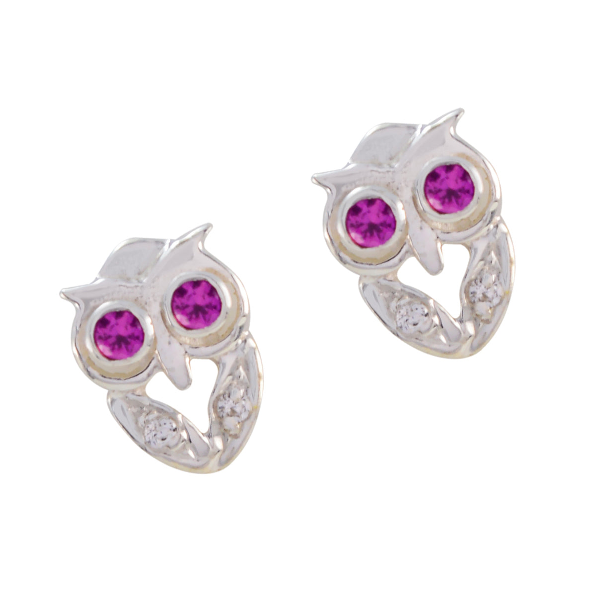 Ruby-CZ-Australian-Harper-multiple-Stud-Pink-925-Sterling-Silver-Earring