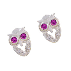 Ruby-CZ-Australian-Harper-multiple-Stud-Pink-925-Sterling-Silver-Earring