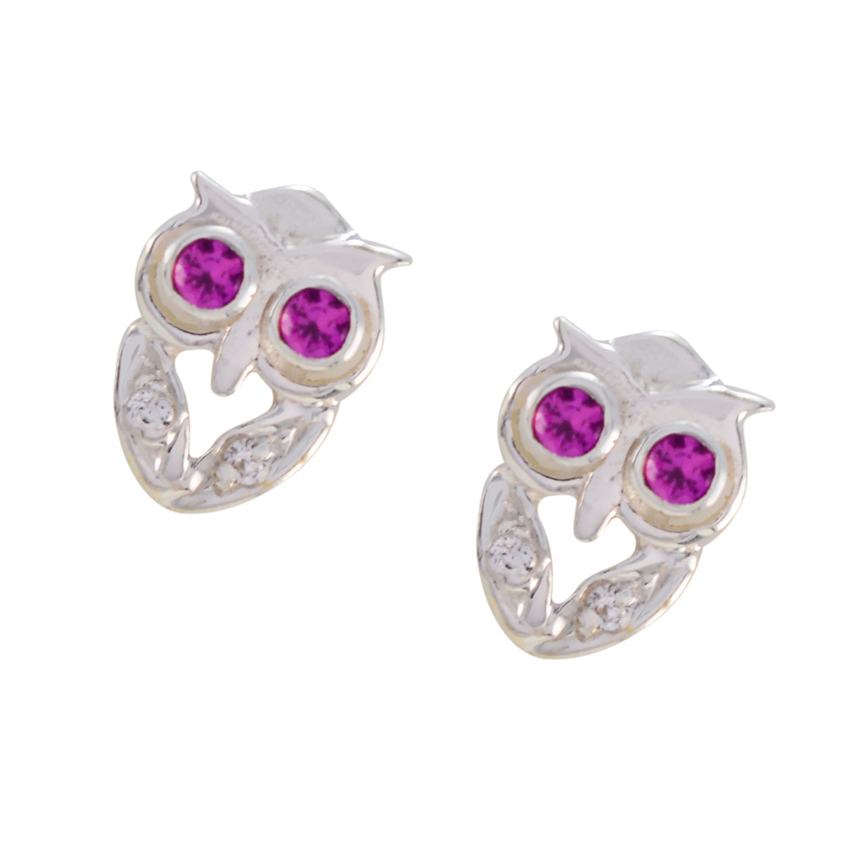 Ruby-CZ-Australian-Harper-multiple-Stud-Pink-925-Sterling-Silver-Earring
