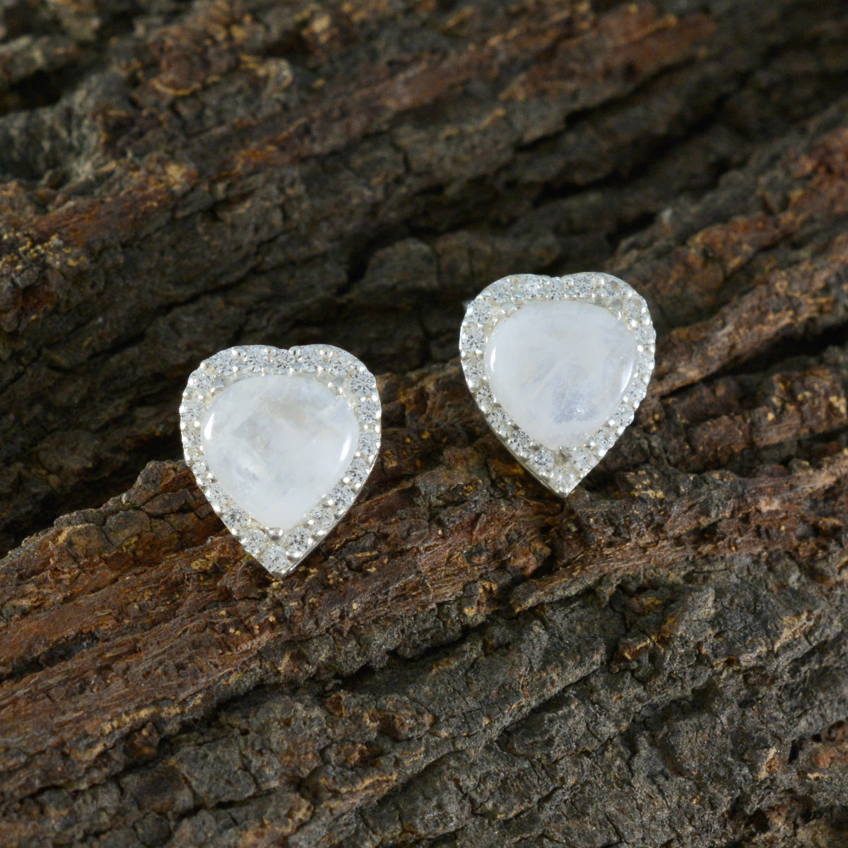 Rainbow-Moonstone-German-Inès-multiple-Stud-White-Sterling-Silver-Earring