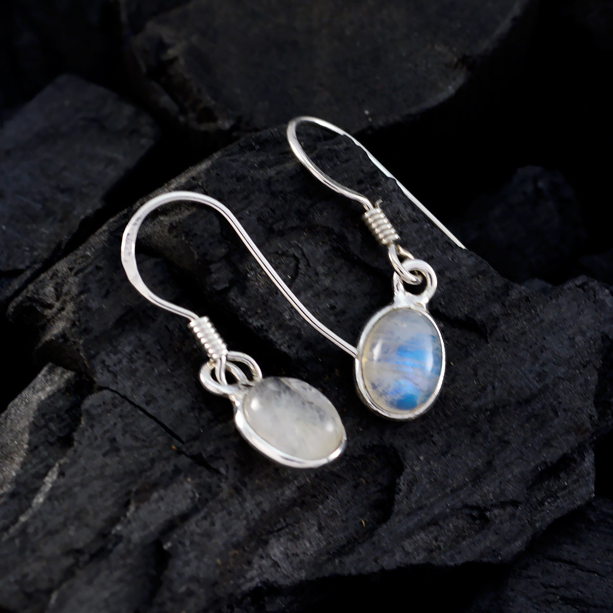 Rainbow-Moonstone-Middle-Eastern-Hana-multiple-Dangle-White-925-Sterling-Silver-Earring