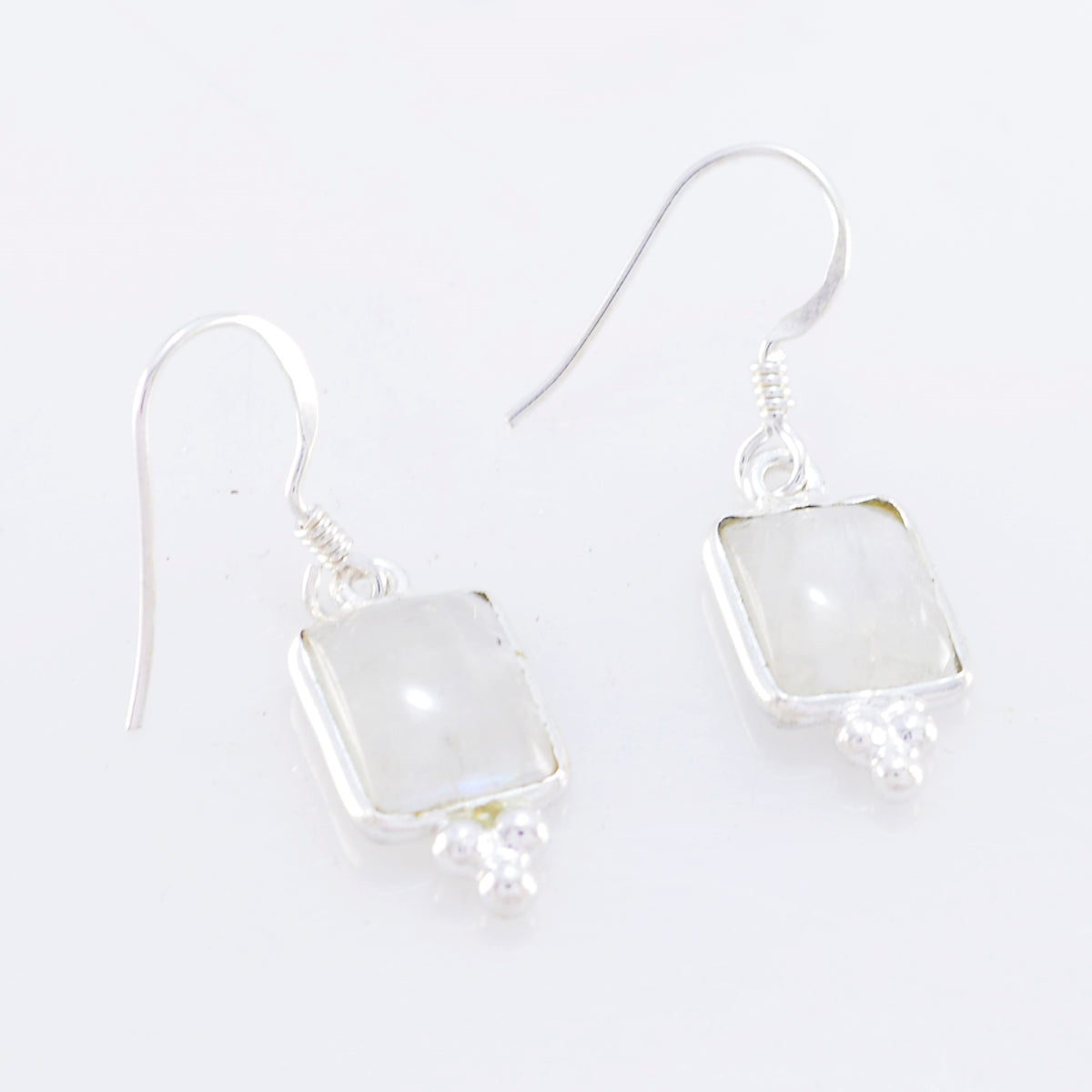 Rainbow Moonstone Spanish Lucy multiple Dangle White Sterling Silver Earring Secondary image