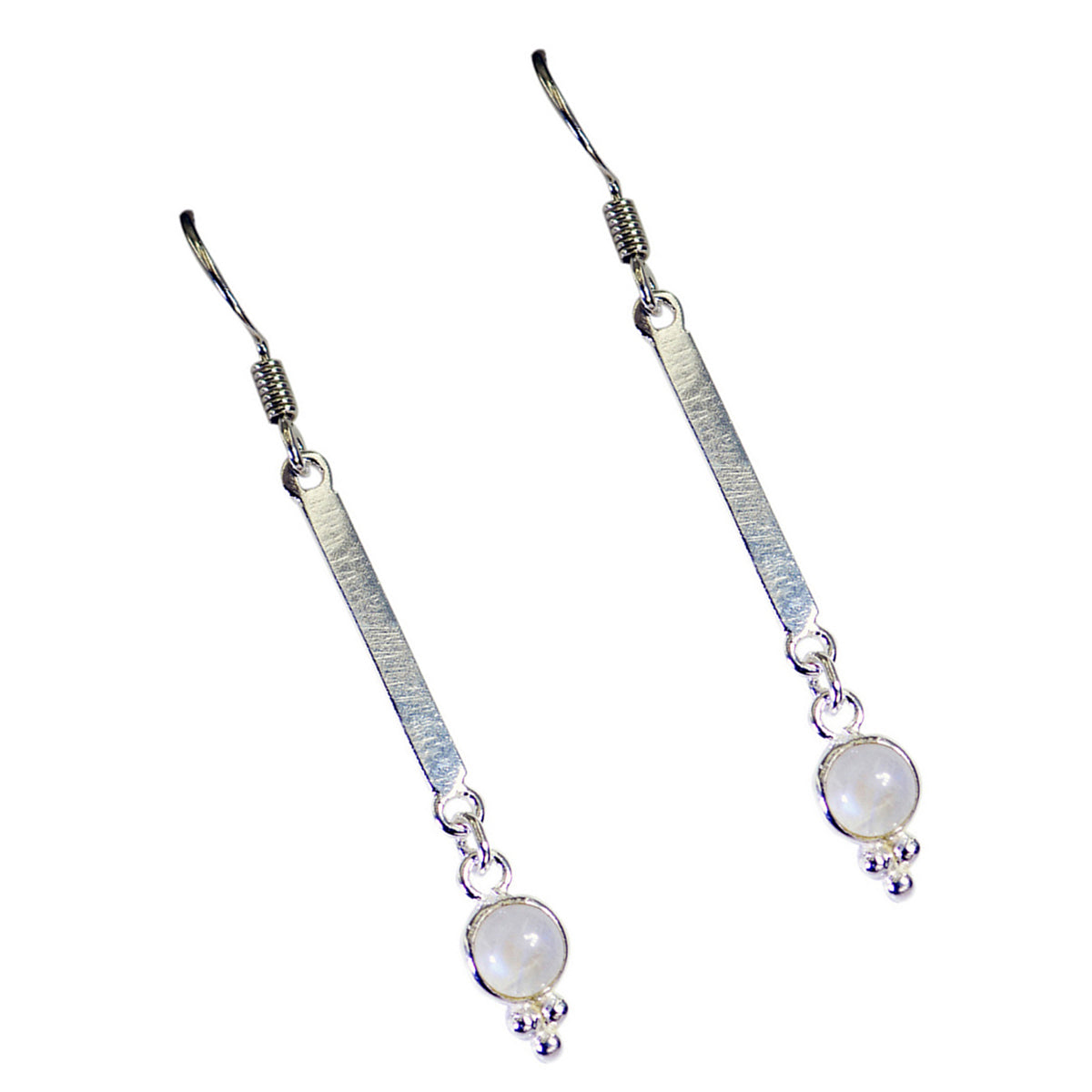 Rainbow Moonstone Russian Mia multiple Dangle White Silver Earring Второстепенное изображение товара