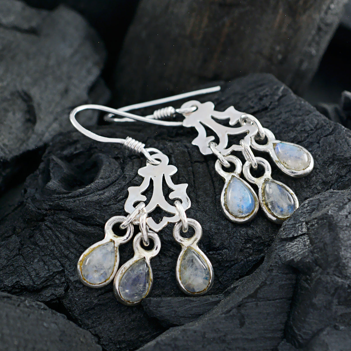 Rainbow-Moonstone-Australian-Hina-multiple-Dangle-White-925-Sterling-Silver-Earring