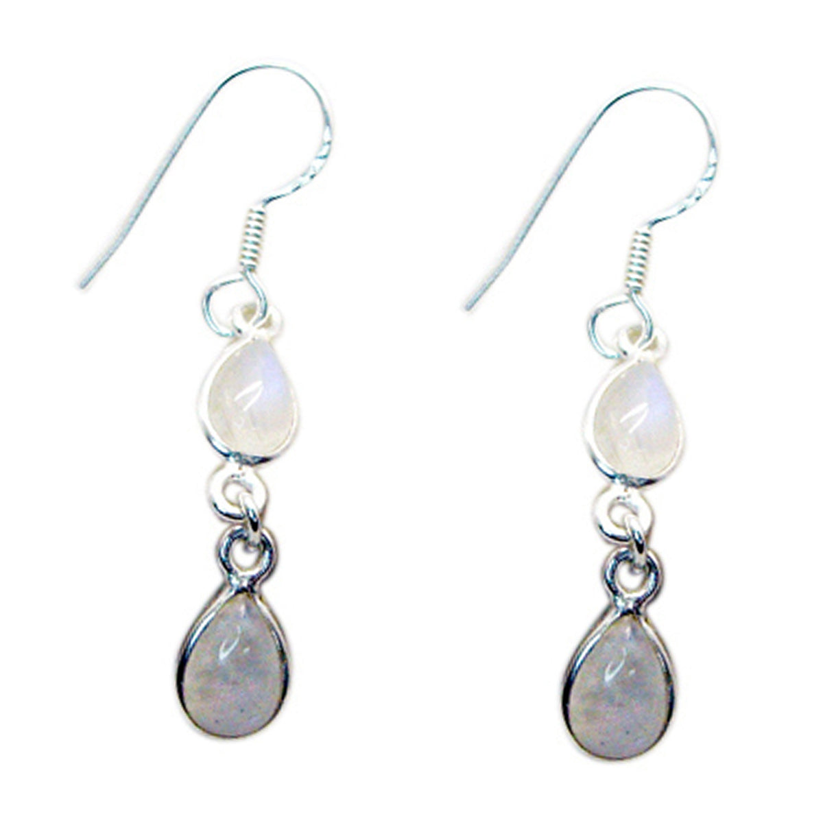 Rainbow Moonstone Latin American Hye-jin multiple Dangle White Sterling Silver Earring Secondary image