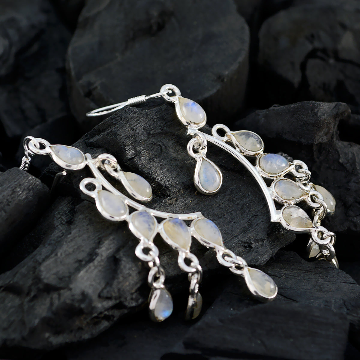Rainbow-Moonstone-German-Ji-eun-multiple-Dangle-White-925-Sterling-Silver-Earring