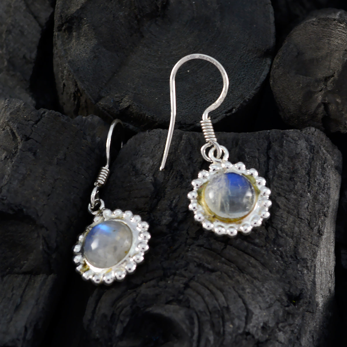 Rainbow-Moonstone-Mexican-Rosa-multiple-Dangle-White-Sterling-Silver-Earring