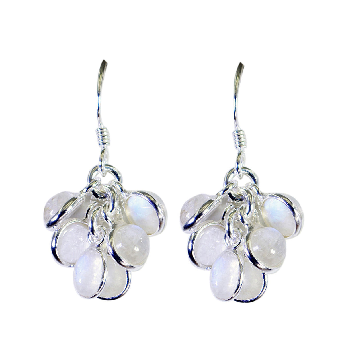 Rainbow-Moonstone-Russian-Li-Lee-multiple-Dangle-White-925-Sterling-Silver-Earring Image principale du produit