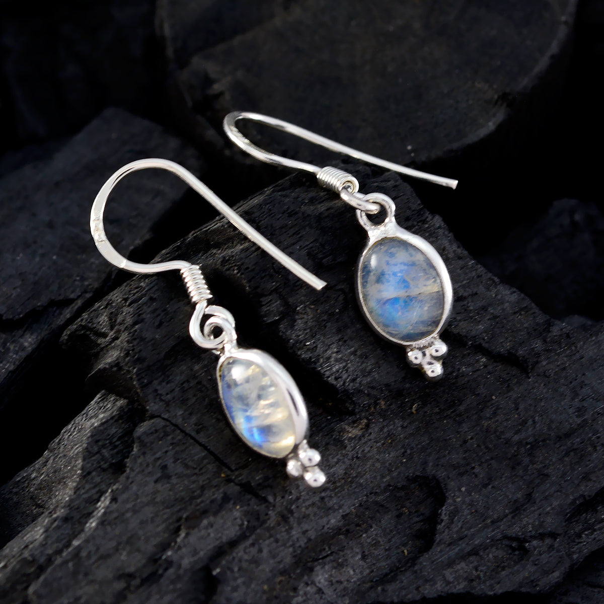 Rainbow-Moonstone-American-Aisha-multiple-Dangle-White-Silver-Earring