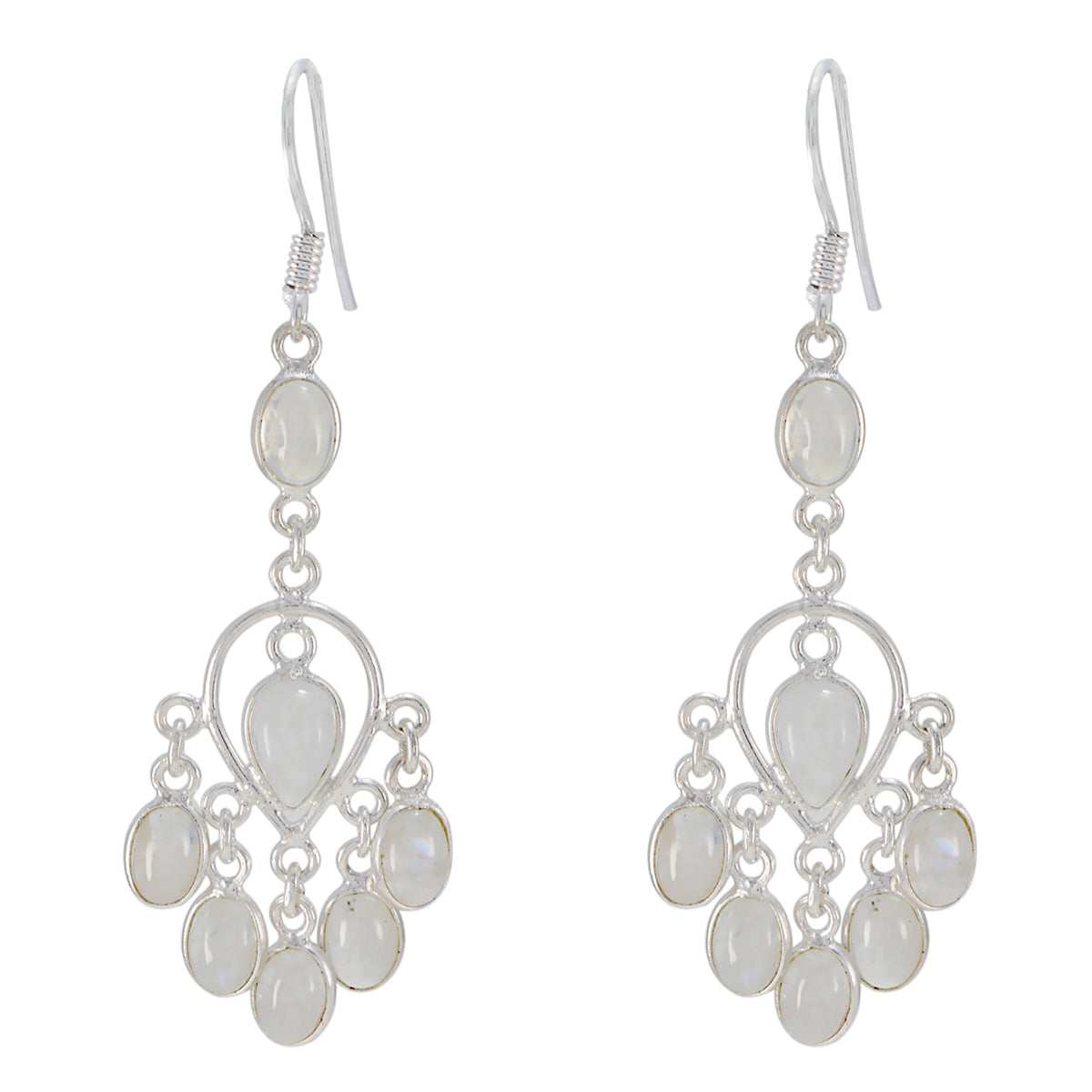 Rainbow-Moonstone-Korean-Naomi-multiple-Dangle-White-925-Sterling-Silver-Earring