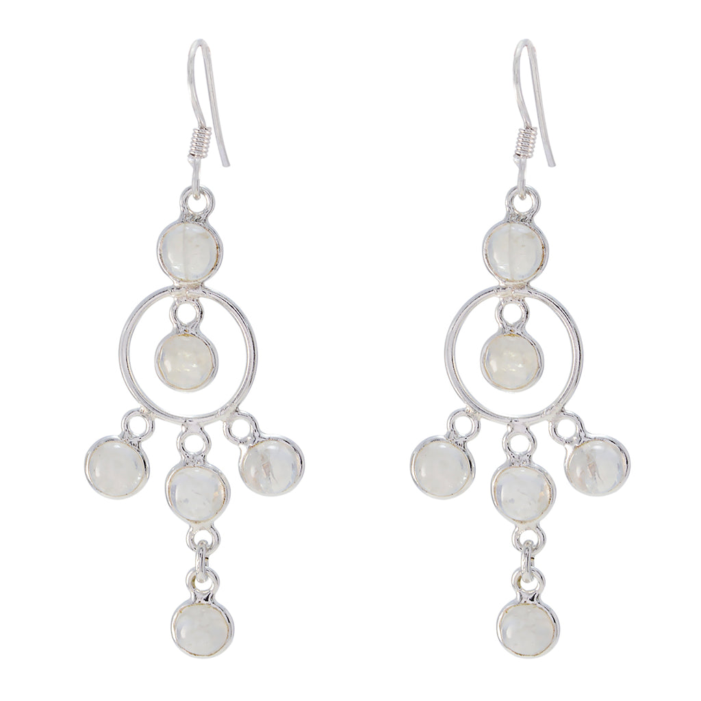 Rainbow-Moonstone-Japanese-Nari-multiple-Dangle-White-925-Silver-Earring