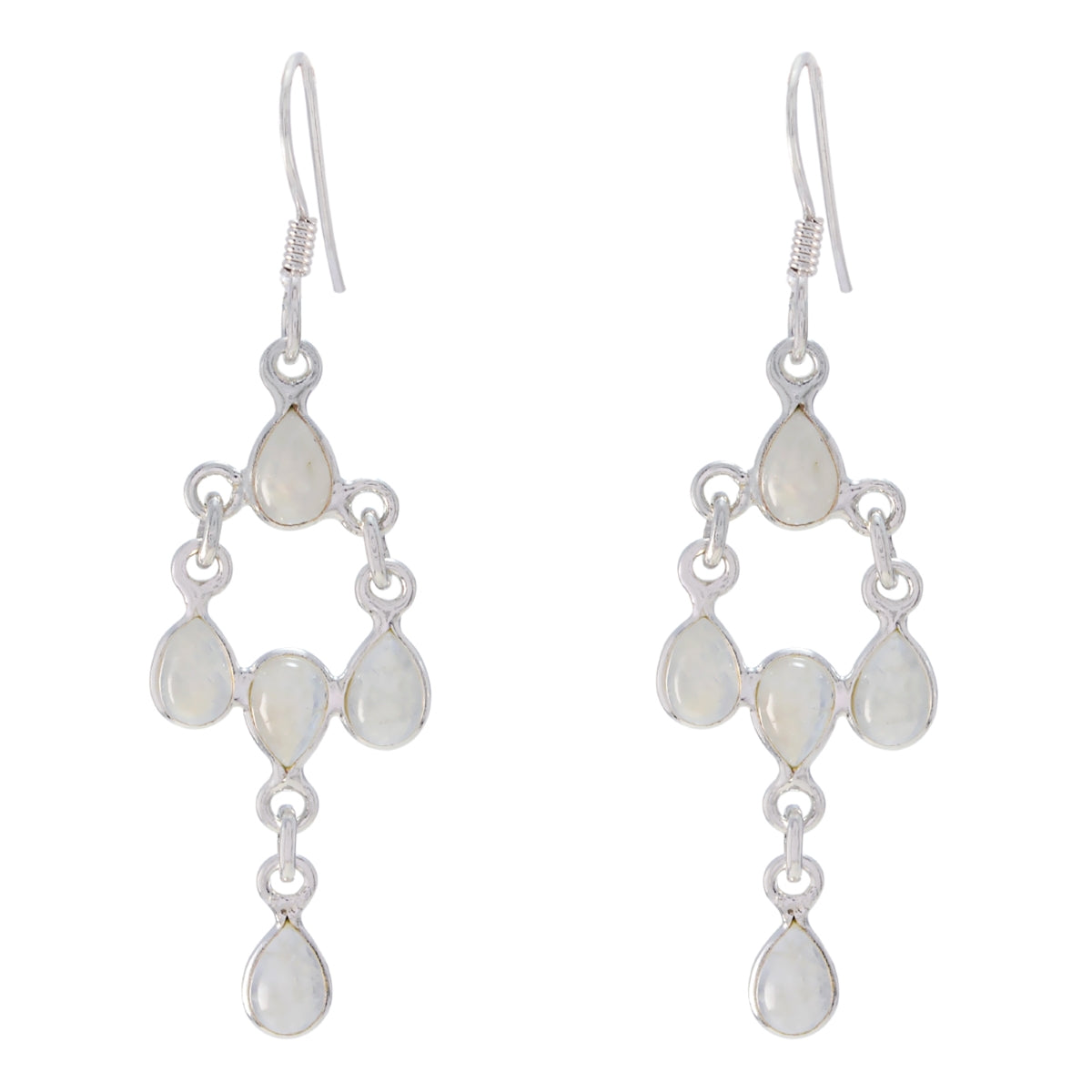 Rainbow-Moonstone-Turkish-Rina-multiple-Dangle-White-925-Sterling-Silver-Earring Immagine principale del prodotto