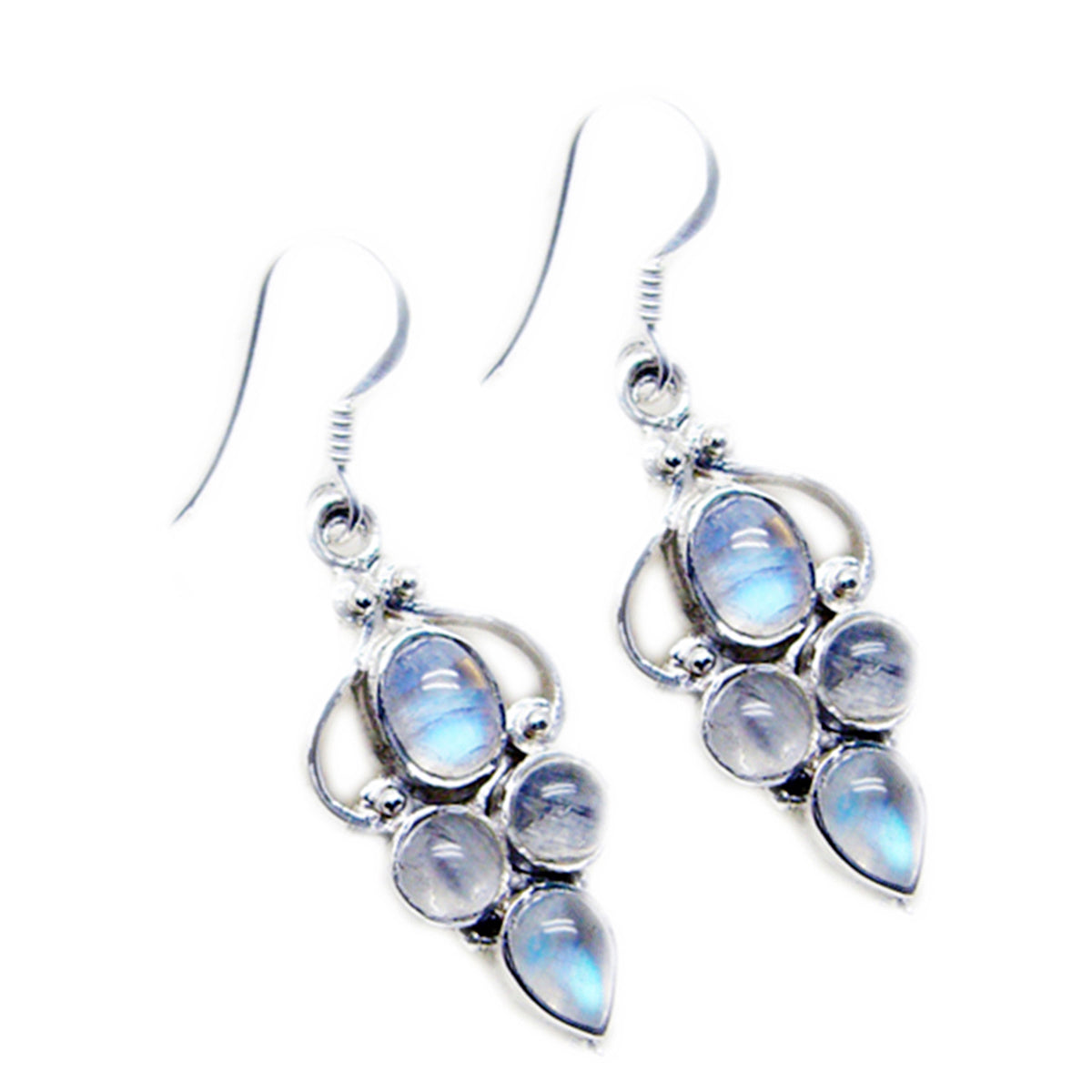 Rainbow-Moonstone-Australian-Wen-multiple-Dangle-White-92.5-Silver-Earring