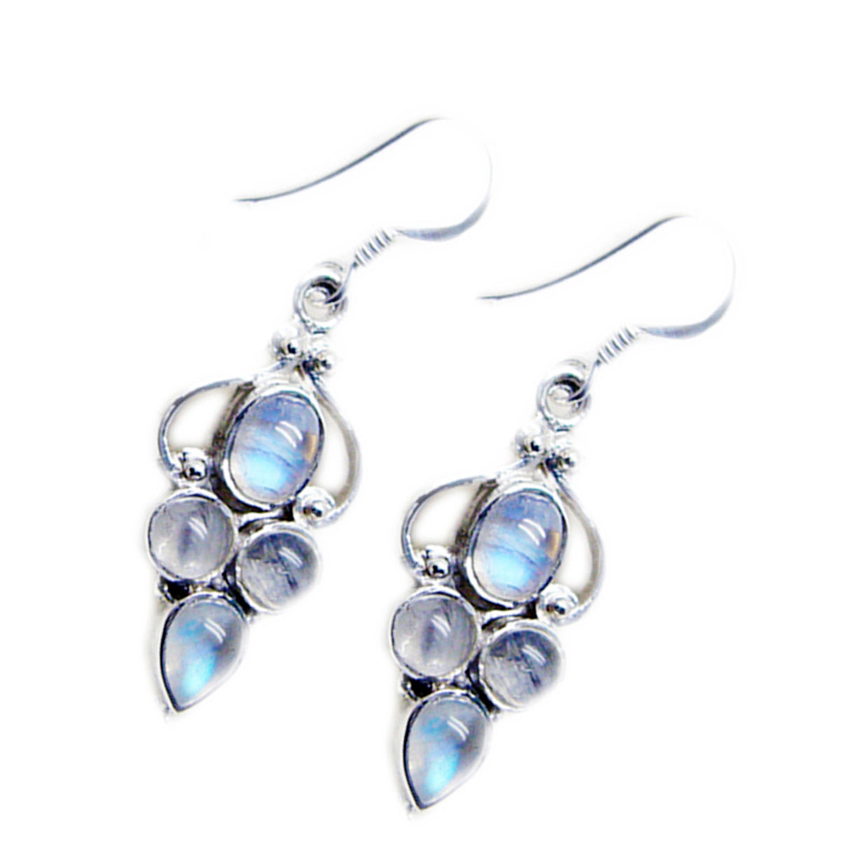 Rainbow-Moonstone-Australian-Wen-multiple-Dangle-White-92.5-Silver-Earring