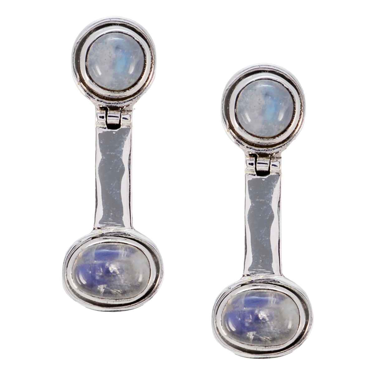 Rainbow-Moonstone-Egyptian-Renata-multiple-Stud-White-Sterling-Silver-Earring Huvudsaklig produktbild