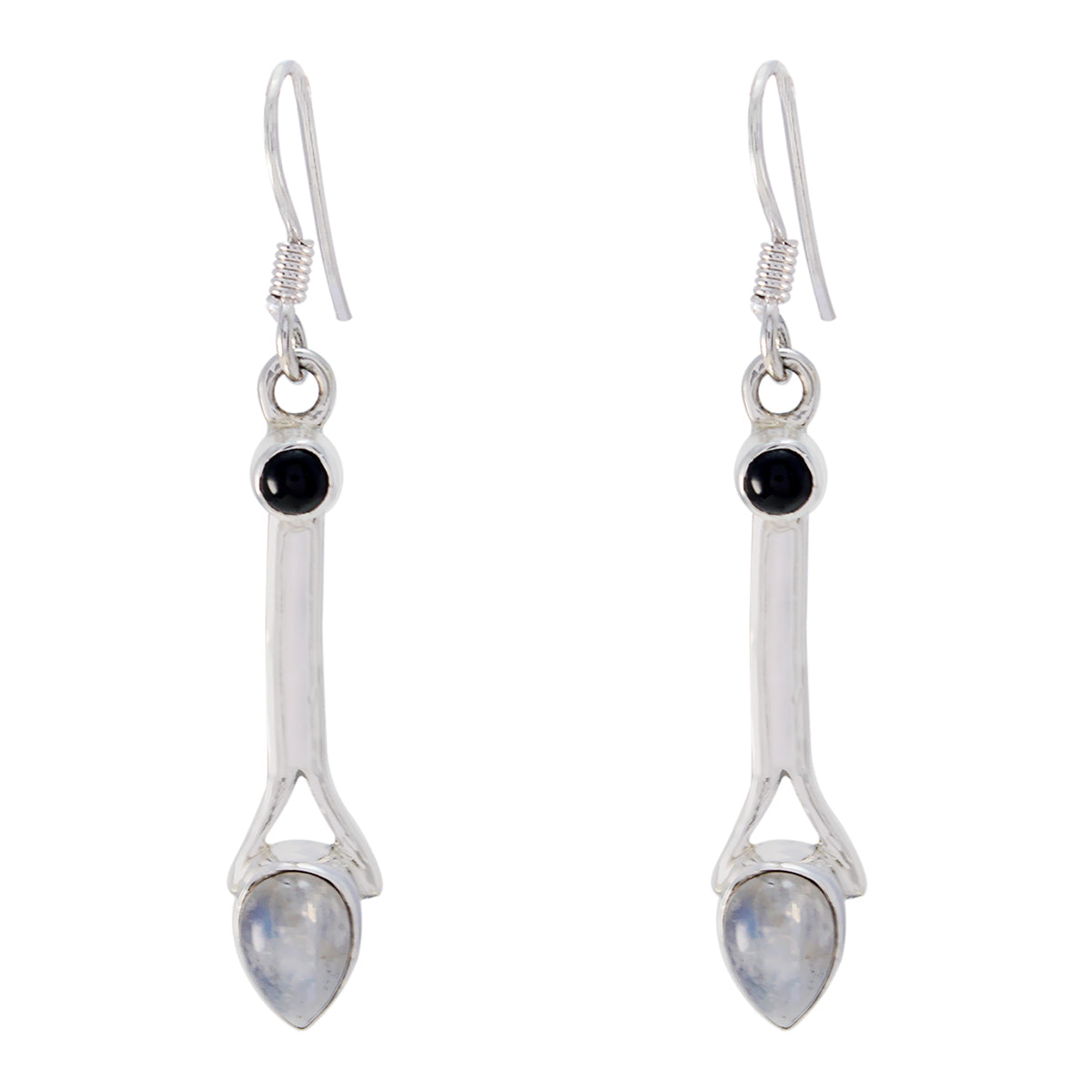 Rainbow-Moonstone-African-Freya-multiple-Dangle-White-Sterling-Silver-Earring