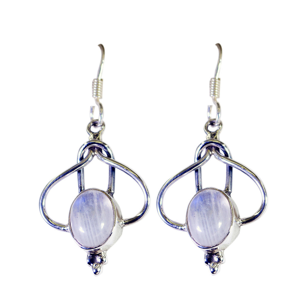 Rainbow-Moonstone-African-Yuna-multiple-Dangle-White-92.5-Silver-Earring