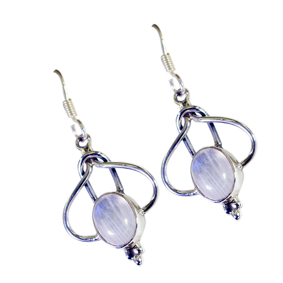 Rainbow-Moonstone-African-Yuna-multiple-Dangle-White-92.5-Silver-Earring