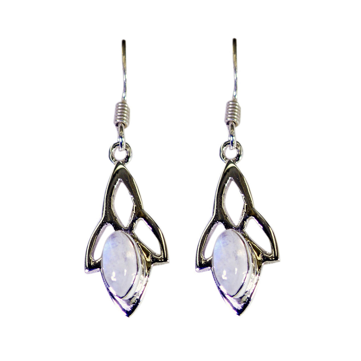 Rainbow-Moonstone-Italian-Bianca-multiple-Dangle-White-925-Silver-Earring