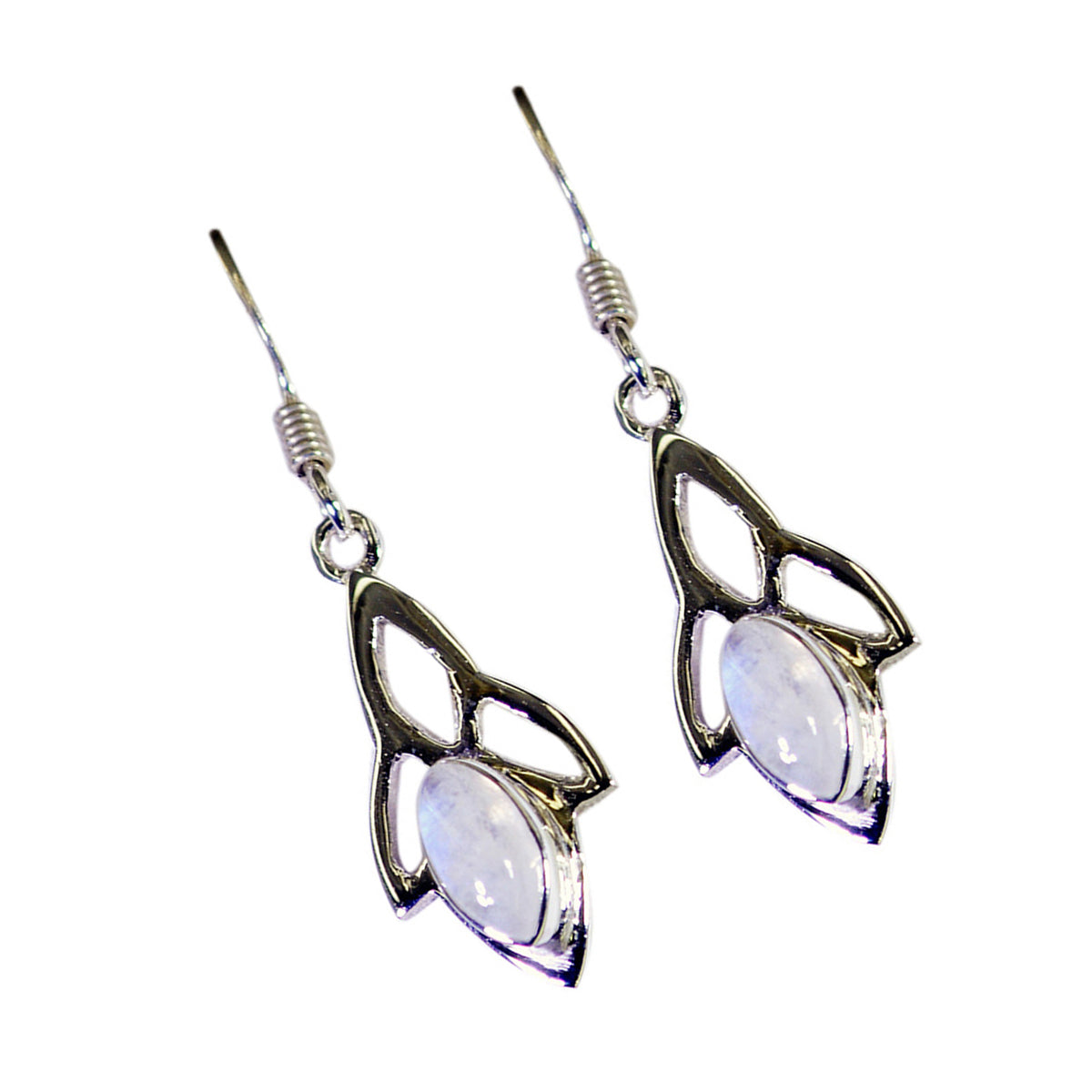 Rainbow Moonstone Italiensk Bianca Multiple Dangle Vitt 925 Silverörhänge Sekundär produktbild