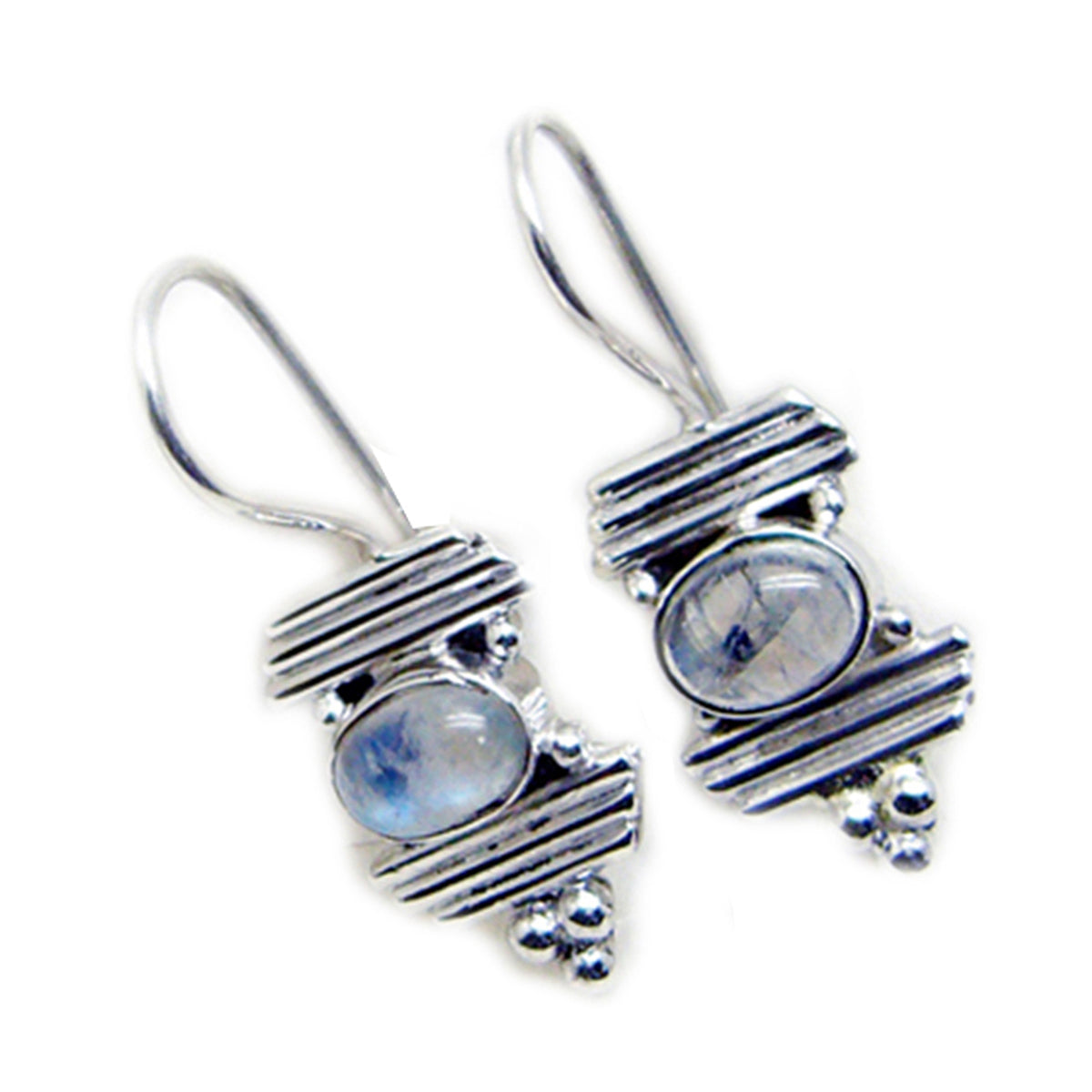 Rainbow-Moonstone-Spanish-Carolina-multiple-Dangle-White-925-Silver-Earring