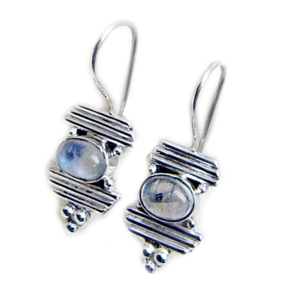 Rainbow Moonstone Spanish Carolina multiple Dangle White 925 Silver Earring Второстепенное изображение товара