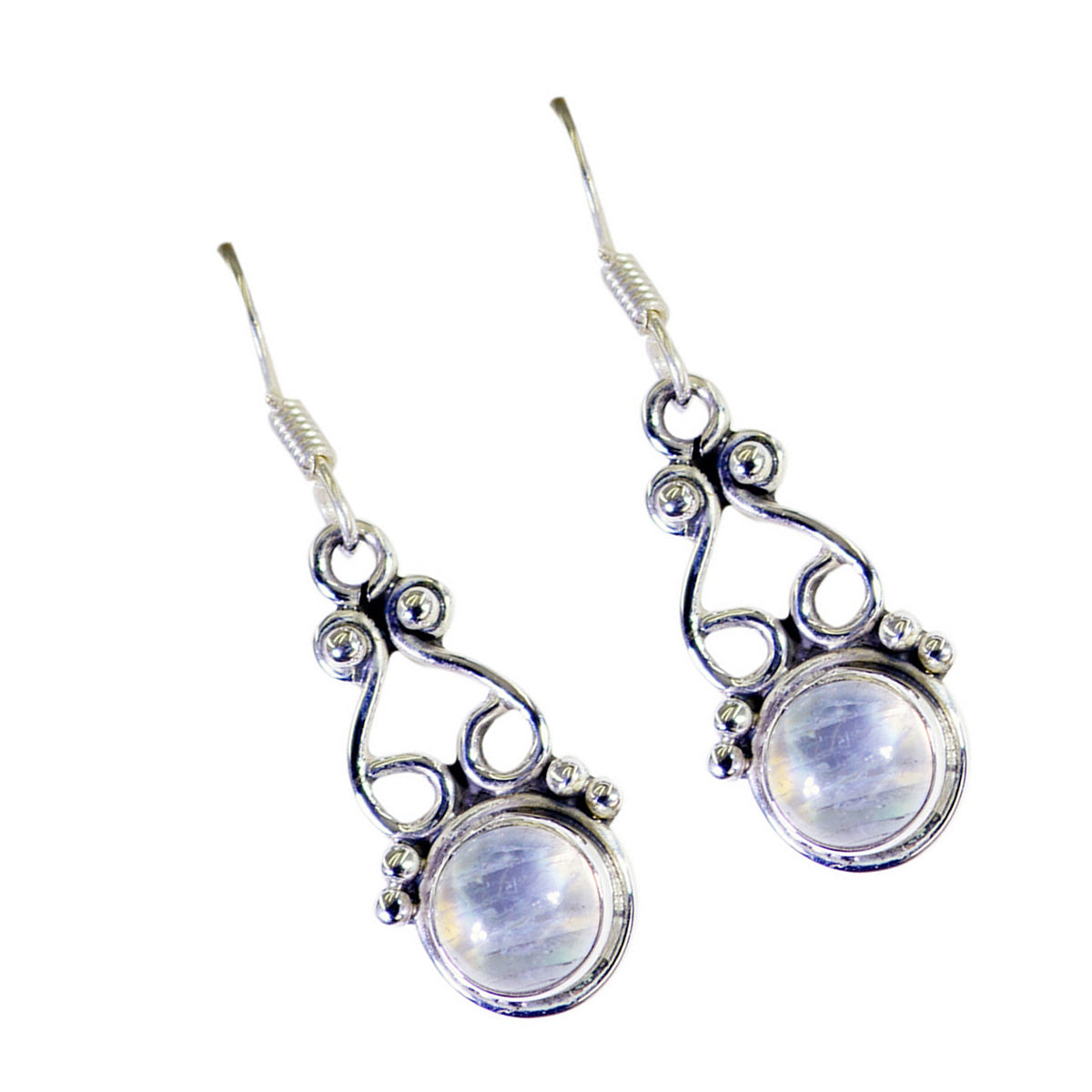 Rainbow Moonstone Latin American Cecilia multiple Dangle White 925 Sterling Silver Earring Secondary image