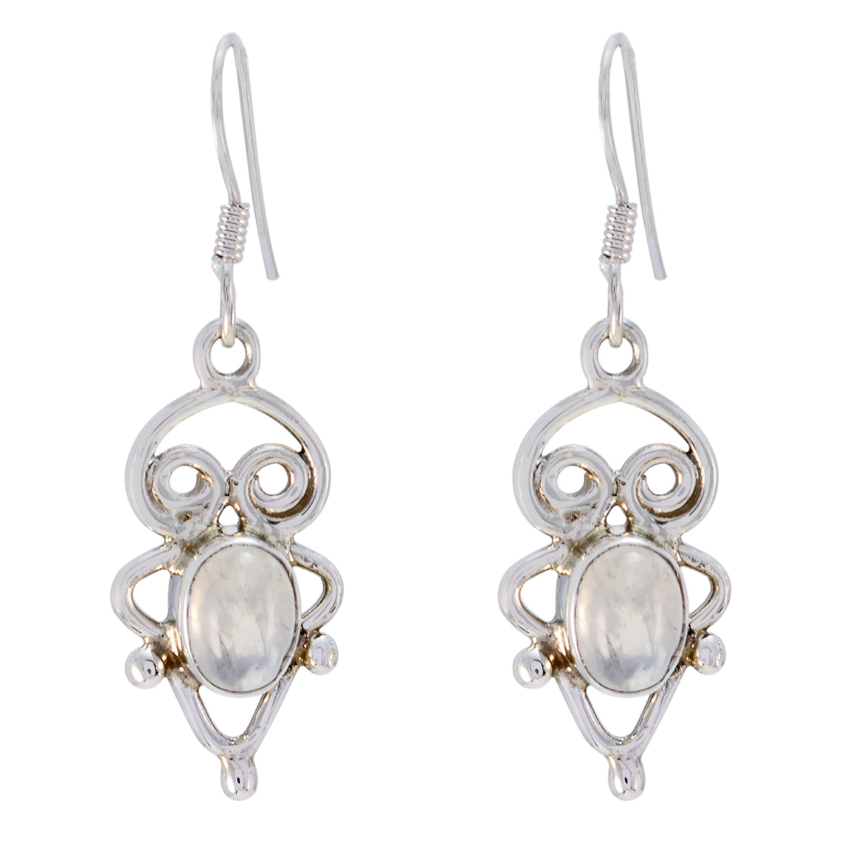 Rainbow-Moonstone-Russian-Dayana-multiple-Dangle-White-Silver-Earring Huvudsaklig produktbild
