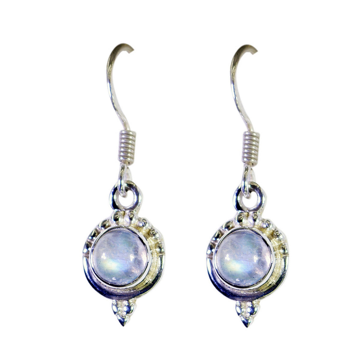 Rainbow-Moonstone-Egyptian-Fernanda-multiple-Dangle-White-Silver-Earring Imagen principal del producto