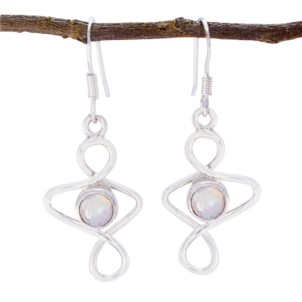 Rainbow-Moonstone-Japanese-Emily-Solitaire-Dangle-White-925-Silver-Earring