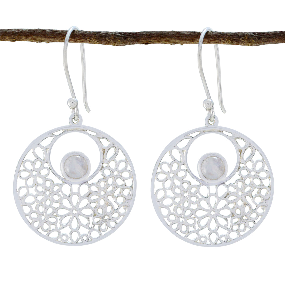 Rainbow-Moonstone-Australian-Julieta-Solitaire-Dangle-White-Silver-Earring Hoofdafbeelding