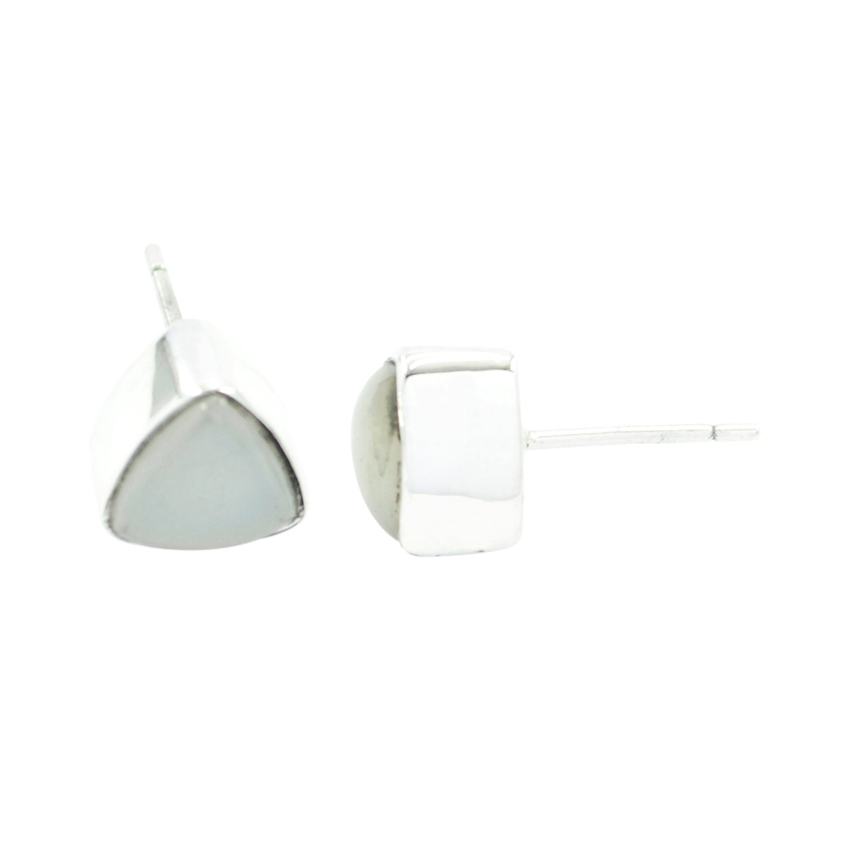 Rainbow-Moonstone-German-Lucia-Solitaire-Stud-White-Sterling-Silver-Earring Huvudsaklig produktbild