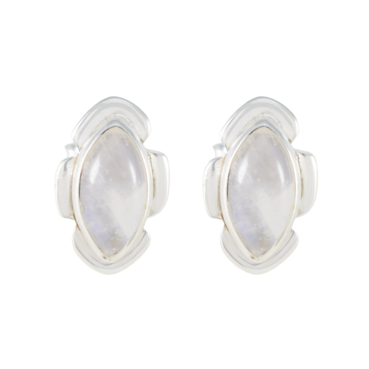 Rainbow-Moonstone-African-Luisa-Solitaire-Stud-White-Silver-Earring