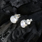 Rainbow-Moonstone-Spanish-Ella-Solitaire-Stud-White-925-Sterling-Silver-Earring