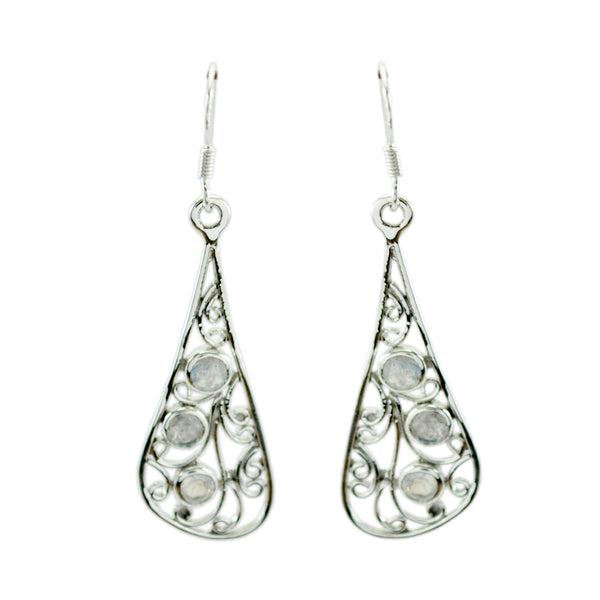 Rainbow-Moonstone-Spanish-Teresa-multiple-Dangle-White-Silver-Earring