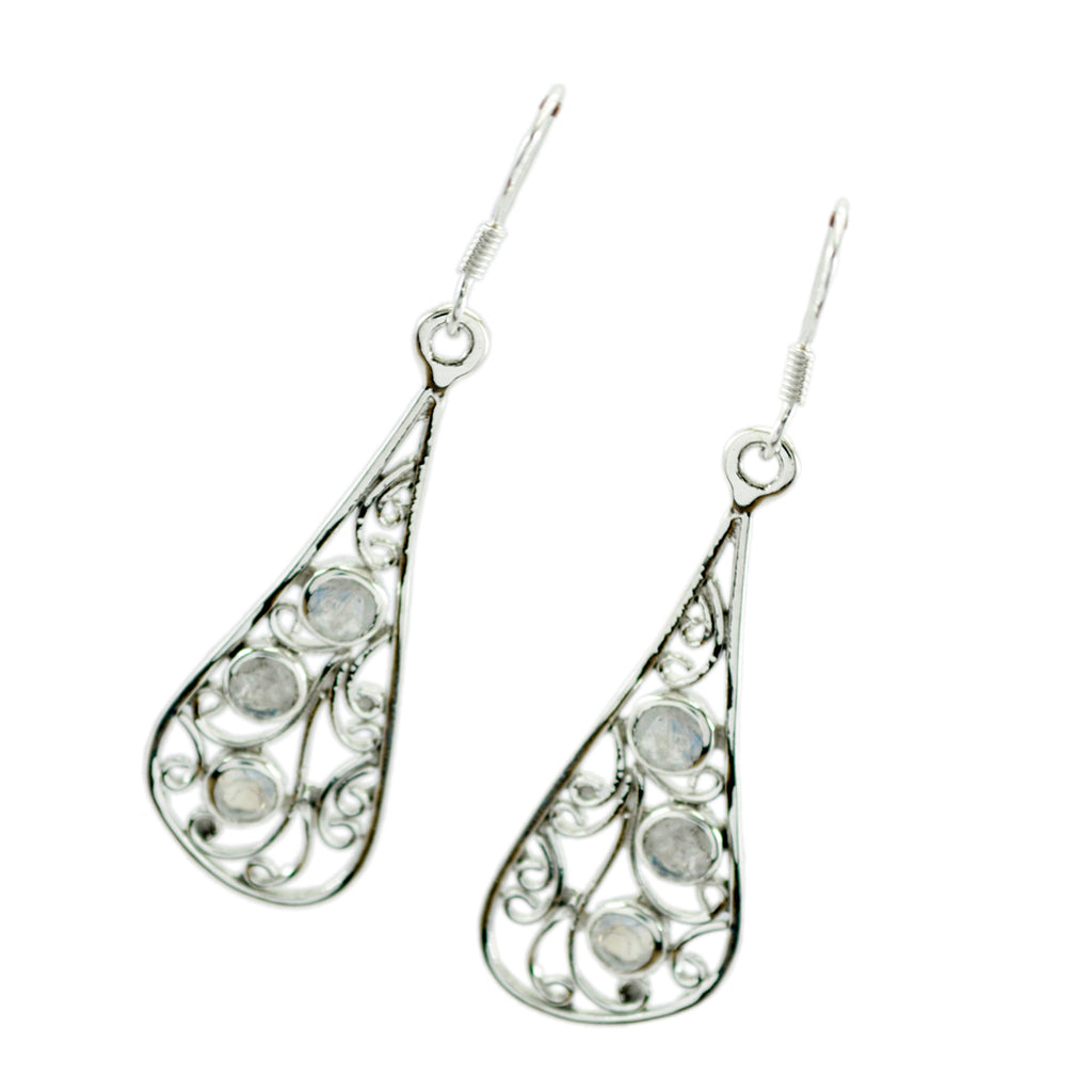 Rainbow-Moonstone-Spanish-Teresa-multiple-Dangle-White-Silver-Earring