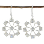 Regenbogen-Mondstein-Französische-Cecilia-mehrere-Ohrhänger-Weiß-925-Silber-Ohrring