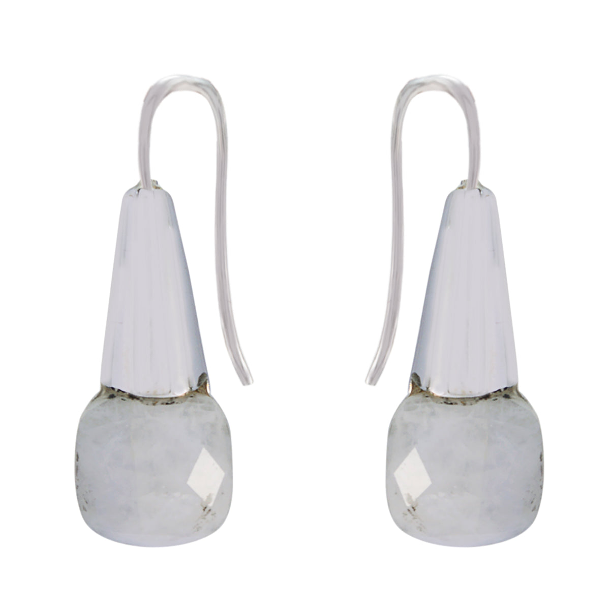 Rainbow-Moonstone-Egyptian-Micaela-Solitaire-Dangle-White-925-Silver-Earring Huvudsaklig produktbild