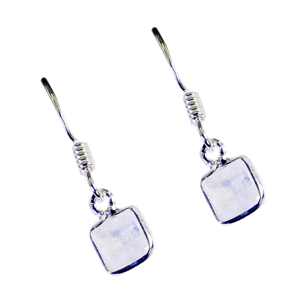 Rainbow Moonstone Korean Natalia multiple Dangle White 925 Silver Earring Secondary image