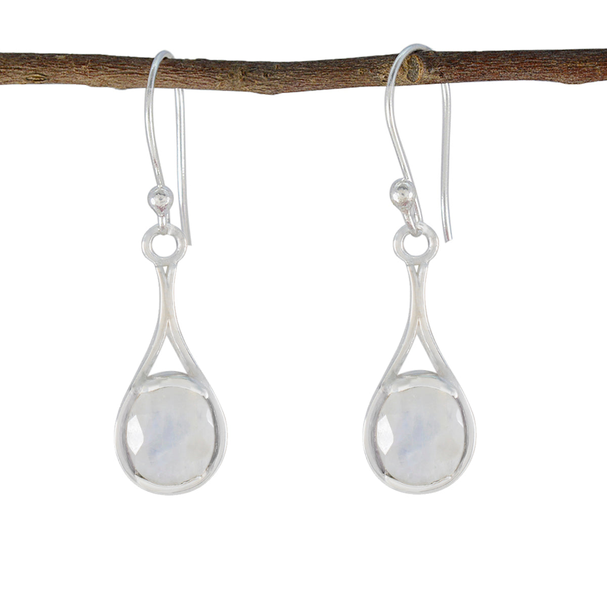 Rainbow-Moonstone-Spanish-Renata-Solitaire-Dangle-White-Silver-Earring メイン画像