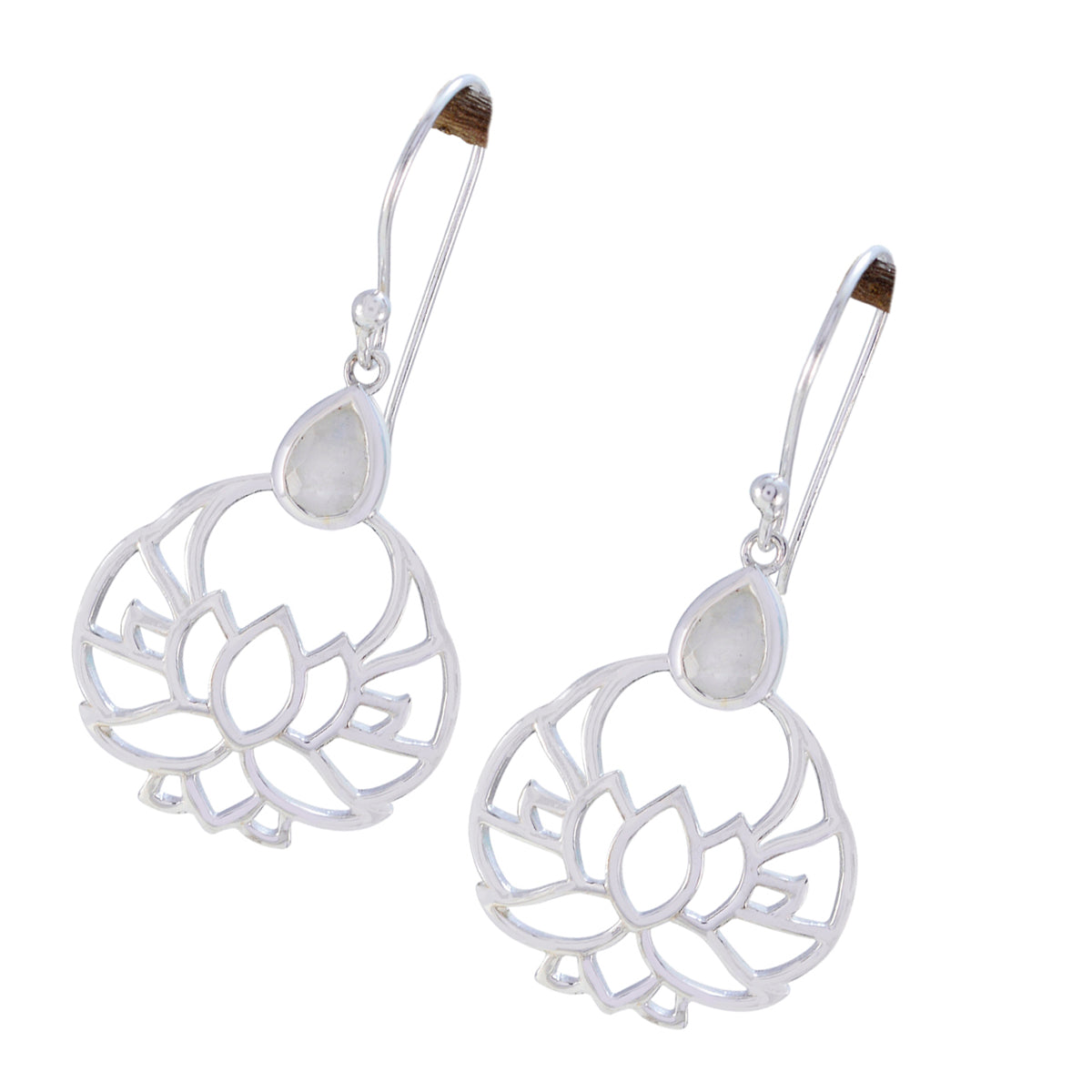 Rainbow-Moonstone-Latin-American-Rosa-Solitaire-Dangle-White-92.5-Silver-Earring