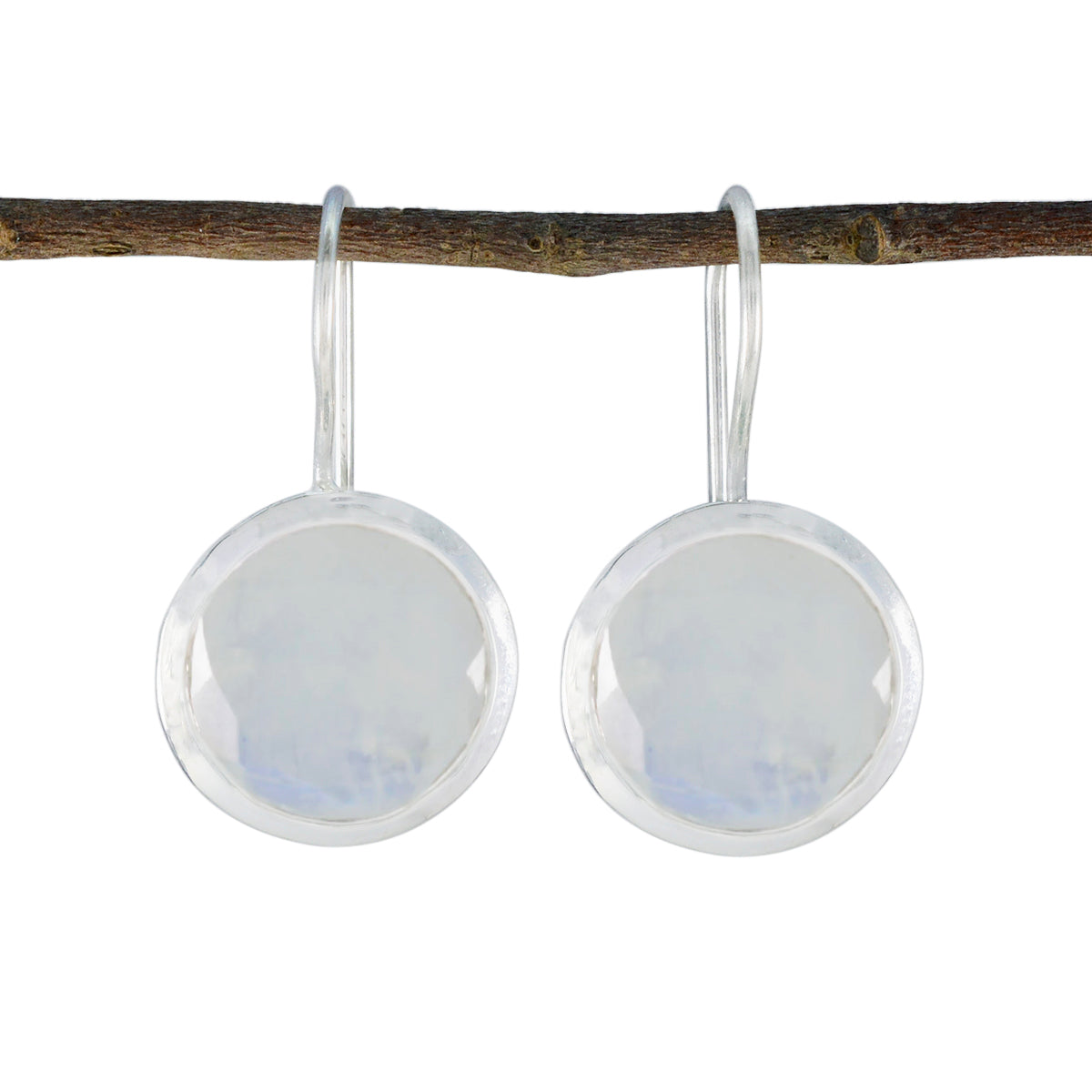 Rainbow-Moonstone-Middle-Eastern-Alina-Solitaire-Dangle-White-925-Sterling-Silver-Earring Immagine principale del prodotto