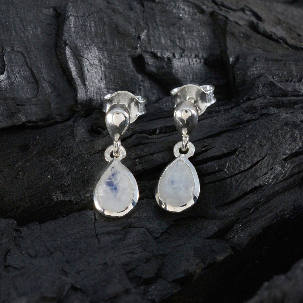 Rainbow-Moonstone-Korean-Chen-Solitaire-Stud-White-925-Silver-Earring