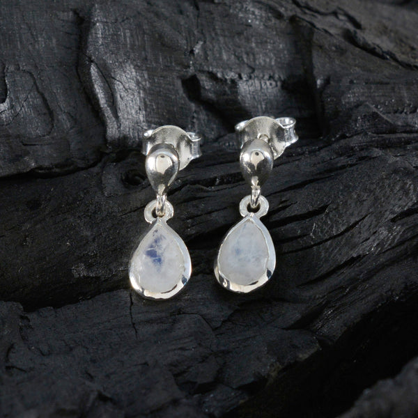 Rainbow-Moonstone-Korean-Chen-Solitaire-Stud-White-925-Silver-Earring
