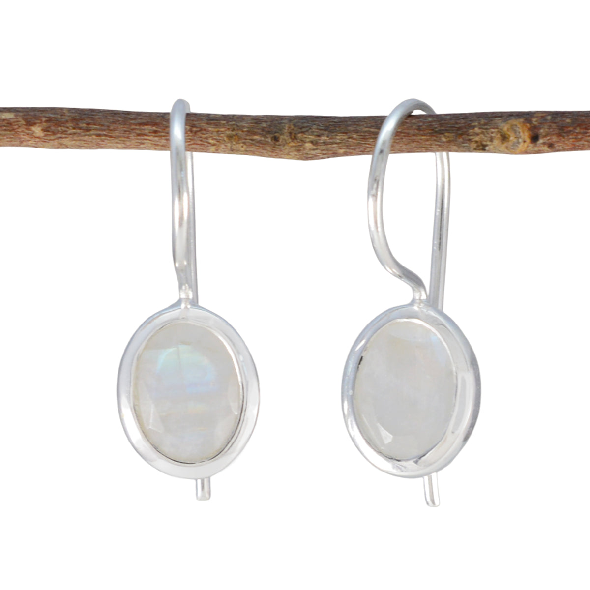 Rainbow-Moonstone-Australian-Naomi-Solitaire-Dangle-White-925-Silver-Earring Huvudsaklig produktbild