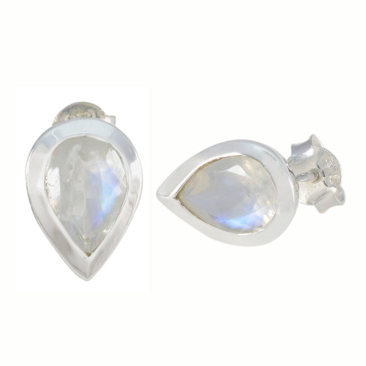 Regnbåge Månsten Egyptisk Antonia Solitaire Örhänge Vitt Silver Sekundär produktbild