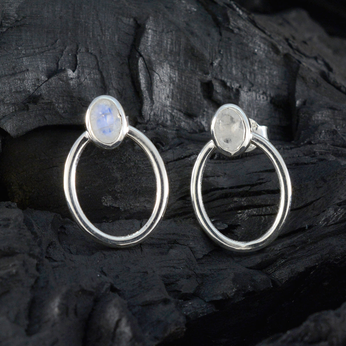 Rainbow-Moonstone-Egyptian-Sofia-Solitaire-Stud-White-Silver-Earring