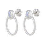 Rainbow-Moonstone-Egyptian-Sofia-Solitaire-Stud-White-Silver-Earring